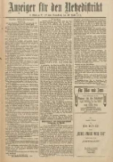 Anzeiger f&uuml;r den Netzedistrikt Kreis- und Wochenblatt f&uuml;r Kreis und Stadt Czarnikau 1912.04.20 Jg.60 Nr47