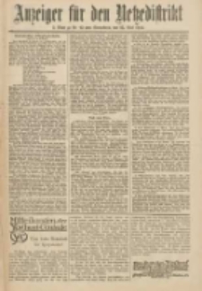 Anzeiger f&uuml;r den Netzedistrikt Kreis- und Wochenblatt f&uuml;r Kreis und Stadt Czarnikau 1912.05.25 Jg.60 Nr62