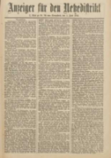 Anzeiger f&uuml;r den Netzedistrikt Kreis- und Wochenblatt f&uuml;r Kreis und Stadt Czarnikau 1912.06.01 Jg.60 Nr64