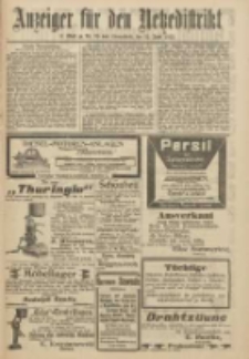 Anzeiger f&uuml;r den Netzedistrikt Kreis- und Wochenblatt f&uuml;r Kreis und Stadt Czarnikau 1912.06.15 Jg.60 Nr70