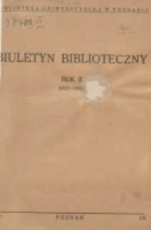 Biuletyn Biblioteczny 1937 wrzesień R.2 Nr1