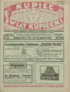 Kupiec-Świat Kupiecki; pisma złączone; oficjalny Organ Związku Towarzystw Kupieckich Polski Zachodniej; organ publikacyjny Izby Przemysłowo-Handlowej w Poznaniu; najstarszy tygodnik kupiecko przemysłowy w Polsce 1932.06.18 R.26 Nr25; Na Targi Wschodnie