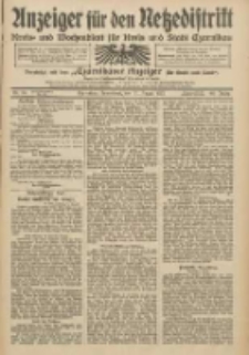 Anzeiger f&uuml;r den Netzedistrikt Kreis- und Wochenblatt f&uuml;r Kreis und Stadt Czarnikau 1912.08.10 Jg.60 Nr94