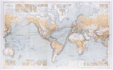 Chart of the world on Mercators projection constructed by Hermann Berghaus. Engraved by H. Eberhardt, E. K&uuml;hn a. W. Weiler.
