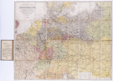 Post-Reise- und Eisenbahn-Karte von Deutschland, der Schweitz, den Niederlanden und Belgien, nebst Theilen der angrenzenden Länder [...] zum Reisegebrauch [...] und nach den neuesten und besten Hilfsmitteln bearbeitet von F[riedrich] Handtke.
