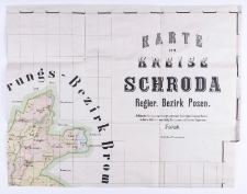 Karte vom Kreise Schroda. Regier. Bezirk Posen. Im Kataster-Bureau suzammengetragen nach den Original-Kataster-Karten im Jahre 1880 durch [...] Friedrich.