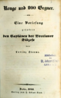 Ronge und 200 Gegner: eine Vorlesung geh. von Capl&auml;nen d. Breslauer Di&ouml;zese
