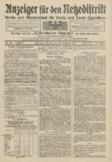 Anzeiger f&uuml;r den Netzedistrikt Kreis- und Wochenblatt f&uuml;r Kreis und Stadt Czarnikau 1912.09.17 Jg.60 Nr110