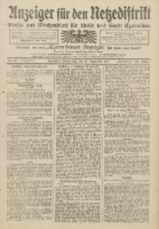 Anzeiger f&uuml;r den Netzedistrikt Kreis- und Wochenblatt f&uuml;r Kreis und Stadt Czarnikau 1912.09.19 Jg.60 Nr111