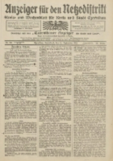 Anzeiger f&uuml;r den Netzedistrikt Kreis- und Wochenblatt f&uuml;r Kreis und Stadt Czarnikau 1912.09.21 Jg.60 Nr112