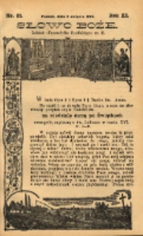 Słowo Boże: dodatek do Przewodnika Katolickiego R.11. 1908 Nr.31