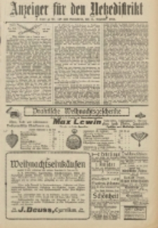 Anzeiger f&uuml;r den Netzedistrikt Kreis- und Wochenblatt f&uuml;r Kreis und Stadt Czarnikau 1912.12.14 Jg.60 Nr148