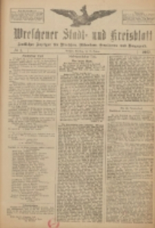 Wreschener Stadt und Kreisblatt: amtlicher Anzeiger f&uuml;r Wreschen, Miloslaw, Strzalkowo und Umgegend 1917.01.16 Nr7