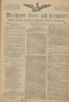 Wreschener Stadt und Kreisblatt: amtlicher Anzeiger für Wreschen, Miloslaw, Strzalkowo und Umgegend 1917.01.16 Nr7