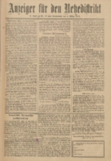 Anzeiger f&uuml;r den Netzedistrikt Kreis- und Wochenblatt f&uuml;r Kreis und Stadt Czarnikau 1912.03.02 Jg.60 Nr27