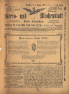 Kreis- und Wochenblatt für den Kreis Czarnikau: Anzeiger für Czarnikau, Schönlanke, Filehne, Kreuz, und Umgegend. 1895.01.01 Jg.43 Nr1
