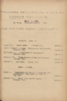 Biuletyn Biblioteczny.Spis Najważniejszych Przybytk&oacute;w 1953 lipiec/sierpień Nr7/8