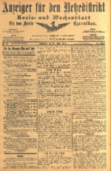 Anzeiger f&uuml;r den Netzedistrikt Kreis- und Wochenblatt f&uuml;r den Kreis Czarnikau 1904.04.30 Jg.52 Nr49