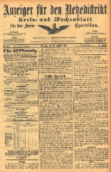 Anzeiger f&uuml;r den Netzedistrikt Kreis- und Wochenblatt f&uuml;r den Kreis Czarnikau 1904.08.30 Jg.52 Nr101