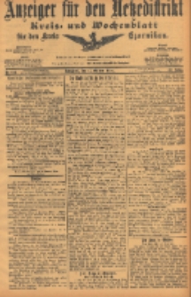 Anzeiger f&uuml;r den Netzedistrikt Kreis- und Wochenblatt f&uuml;r den Kreis Czarnikau 1904.10.15 Jg.52 Nr121