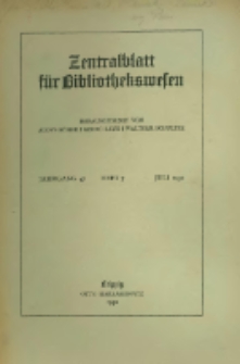 Zentralblatt für Bibliothekswesen. 1930.07 Jg.47 heft 7
