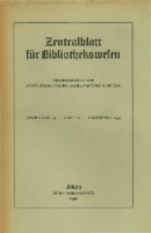 Zentralblatt für Bibliothekswesen. 1930.12 Jg.47 heft 12