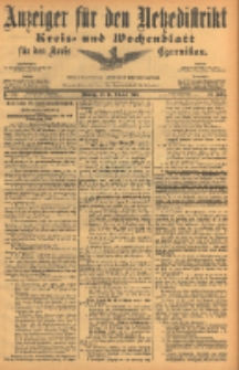 Anzeiger f&uuml;r den Netzedistrikt Kreis- und Wochenblatt f&uuml;r den Kreis Czarnikau 1904.10.18 Jg.52 Nr122