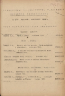 Biuletyn Biblioteczny.Spis Najważniejszych Przybytków 1953 wrzesień/październik Nr9/10