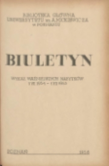 Buletyn.Wykaz Ważniejszych Nabytków 1 VII 1954 - 1 VII 1955