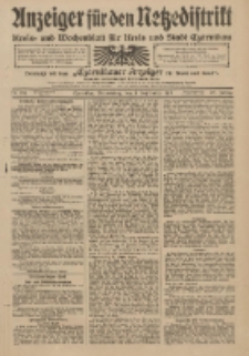 Anzeiger f&uuml;r den Netzedistrikt Kreis- und Wochenblatt f&uuml;r Kreis und Stadt Czarnikau 1910.09.01 Jg.58 Nr104