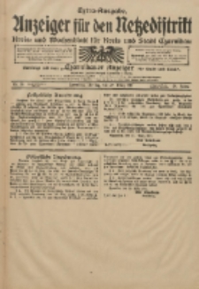 Anzeiger f&uuml;r den Netzedistrikt Kreis- und Wochenblatt f&uuml;r Kreis und Stadt Czarnikau 1911.03.27 Jg.59 Nr38