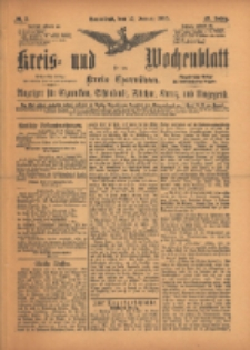 Kreis- und Wochenblatt f&uuml;r den Kreis Czarnikau: Anzeiger f&uuml;r Czarnikau, Sch&ouml;nlanke, Filehne, Kreuz, und Umgegend. 1895.01.12 Jg.43 Nr5