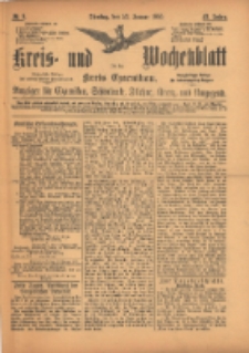 Kreis- und Wochenblatt f&uuml;r den Kreis Czarnikau: Anzeiger f&uuml;r Czarnikau, Sch&ouml;nlanke, Filehne, Kreuz, und Umgegend. 1895.01.22 Jg.43 Nr9