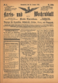 Kreis- und Wochenblatt f&uuml;r den Kreis Czarnikau: Anzeiger f&uuml;r Czarnikau, Sch&ouml;nlanke, Filehne, Kreuz, und Umgegend. 1895.01.26 Jg.43 Nr11