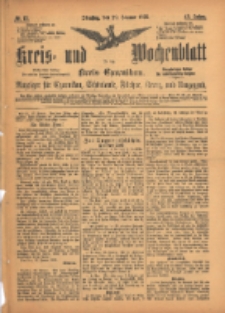 Kreis- und Wochenblatt f&uuml;r den Kreis Czarnikau: Anzeiger f&uuml;r Czarnikau, Sch&ouml;nlanke, Filehne, Kreuz, und Umgegend. 1895.01.29 Jg.43 Nr12