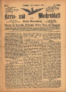 Kreis- und Wochenblatt f&uuml;r den Kreis Czarnikau: Anzeiger f&uuml;r Czarnikau, Sch&ouml;nlanke, Filehne, Kreuz, und Umgegend. 1895.02.02 Jg.43 Nr14