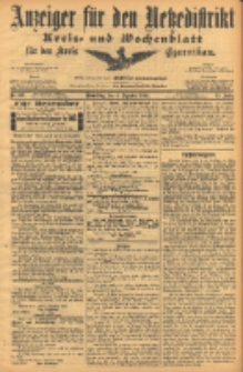 Anzeiger f&uuml;r den Netzedistrikt Kreis- und Wochenblatt f&uuml;r den Kreis Czarnikau 1904.12.08 Jg.52 Nr143