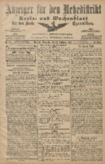 Anzeiger f&uuml;r den Netzedistrikt Kreis- und Wochenblatt f&uuml;r den Kreis Czarnikau 1907.09.26 Jg.55 Nr113