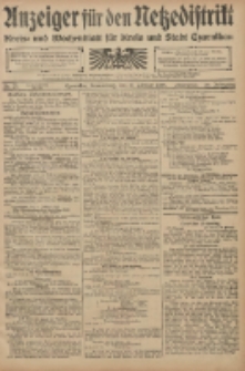 Anzeiger f&uuml;r den Netzedistrikt Kreis- und Wochenblatt f&uuml;r den Kreis und Stadt Czarnikau 1908.02.27 Jg.56 Nr25