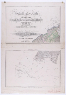 Administrativ Karte von den k&ouml;nigreichnen Galizien und Lodomerien mit dem Grossherzogthume Krakau und den Herzogth&uuml;mern Auschwitz, Zator und Bukowina in 60 Bl&auml;ttern. , Seiner keiserlichen Hoheit dem durchlauchtigsten Erzherzog Carl Ludwig in tiefster Ehrfurch gewidmet von Carl Kummerer Ritter von Kummersberg k.k. Hauptmann. Bl.1.