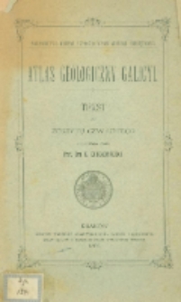 Atlas geologiczny Galicyi. Tekst do zeszytu czwartego (Brustury, Porohy, Dolina, Tuchla, &Ouml;k&ouml;rmez&ouml;) opracowany przez E. Dunikowskiego