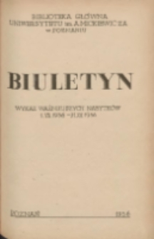 Biuletyn.Wykaz Ważniejszych Nabytków 1.VII 1956 - 31 XII 1956