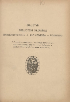 Biuletyn Biblioteki Gł&oacute;wnej Uniwersytetu im. A.Mickiewicza w Poznaniu 1963 lipiec/wrzesień Nr3