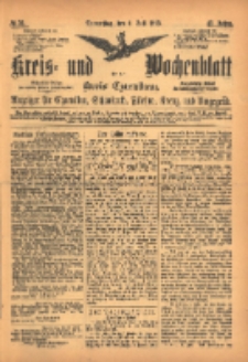 Kreis- und Wochenblatt f&uuml;r den Kreis Czarnikau: Anzeiger f&uuml;r Czarnikau, Sch&ouml;nlanke, Filehne, Kreuz, und Umgegend. 1895.07.04 Jg.43 Nr76