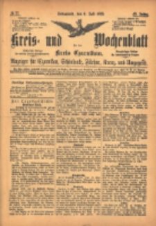 Kreis- und Wochenblatt f&uuml;r den Kreis Czarnikau: Anzeiger f&uuml;r Czarnikau, Sch&ouml;nlanke, Filehne, Kreuz, und Umgegend. 1895.07.06 Jg.43 Nr77