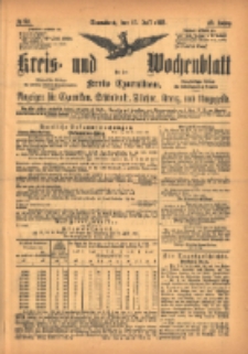 Kreis- und Wochenblatt f&uuml;r den Kreis Czarnikau: Anzeiger f&uuml;r Czarnikau, Sch&ouml;nlanke, Filehne, Kreuz, und Umgegend. 1895.07.13 Jg.43 Nr80