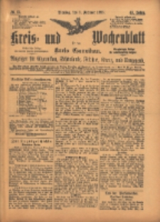 Kreis- und Wochenblatt f&uuml;r den Kreis Czarnikau: Anzeiger f&uuml;r Czarnikau, Sch&ouml;nlanke, Filehne, Kreuz, und Umgegend. 1895.02.05 Jg.43 Nr15