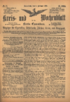 Kreis- und Wochenblatt f&uuml;r den Kreis Czarnikau: Anzeiger f&uuml;r Czarnikau, Sch&ouml;nlanke, Filehne, Kreuz, und Umgegend. 1895.02.09 Jg.43 Nr17