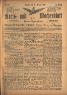 Kreis- und Wochenblatt f&uuml;r den Kreis Czarnikau: Anzeiger f&uuml;r Czarnikau, Sch&ouml;nlanke, Filehne, Kreuz, und Umgegend. 1895.02.12 Jg.43 Nr18