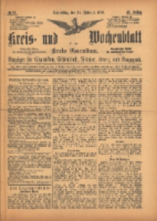 Kreis- und Wochenblatt f&uuml;r den Kreis Czarnikau: Anzeiger f&uuml;r Czarnikau, Sch&ouml;nlanke, Filehne, Kreuz, und Umgegend. 1895.02.14 Jg.43 Nr19